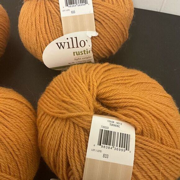 Brand New Lot of 4 Willow Yarns Rustic Lightweight Arts Crafts Turmeric Orange - Picture 3 of 5